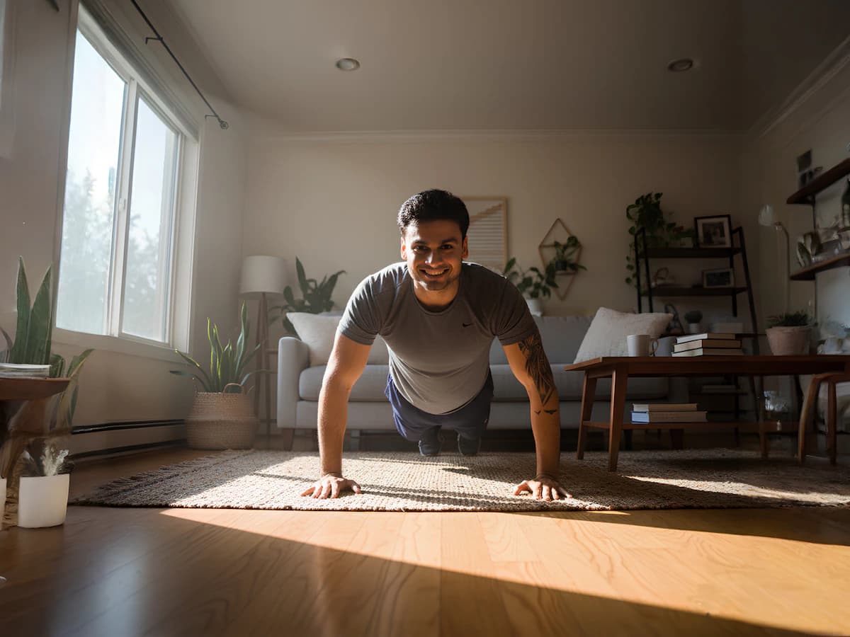Séance de coaching sportif dans un salon